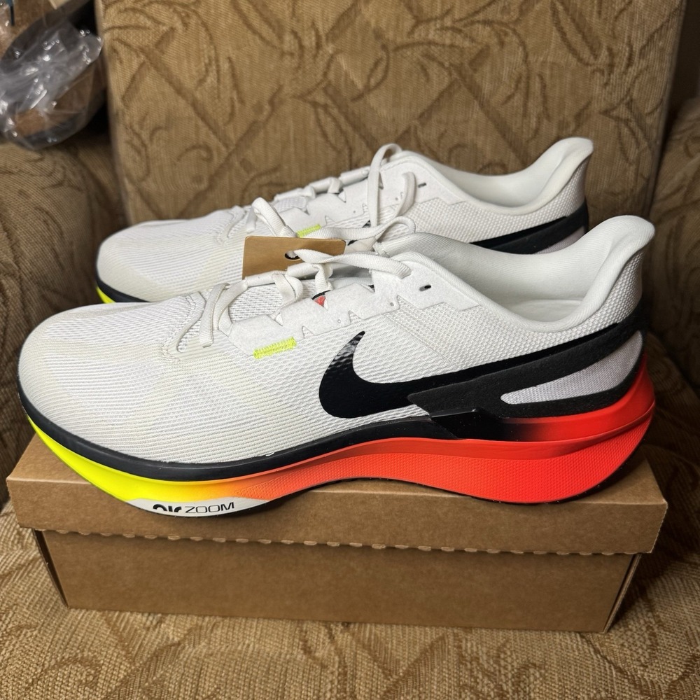 NIKE AIR ZOOM STRUCTURE 25 WHITE-BLACK-BRIGHT‎ CRIMSON SIZE 15 [HF4913-100]